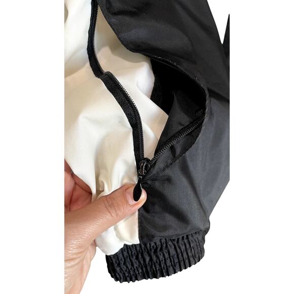 Adidas Black White Track Jacket Zip Up Retro Y2K Windbreaker Men’s XL - Picture 6 of 10